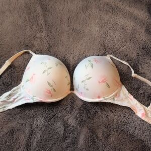 Victoria's Secret Cream and Pink Floral Bra